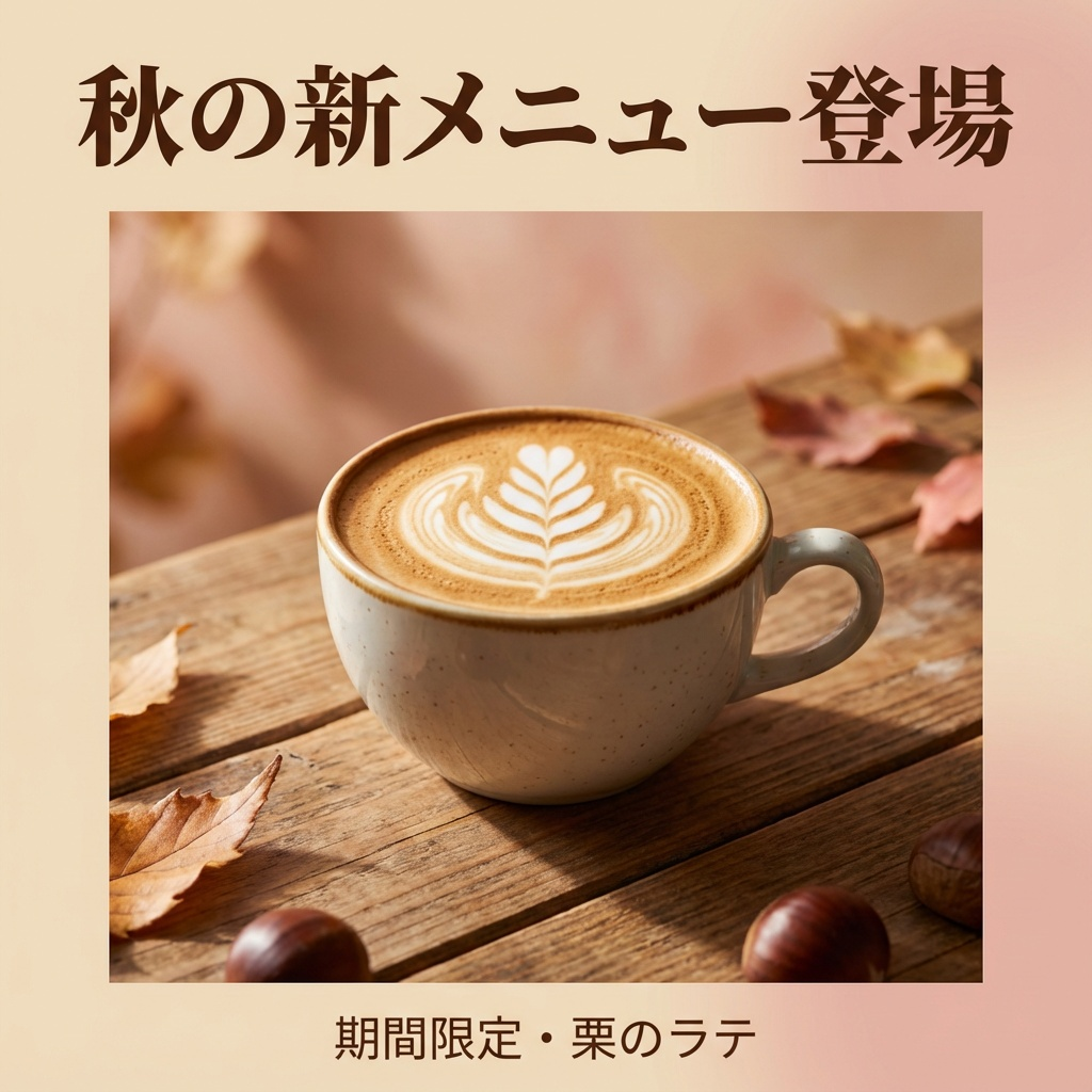 カフェの新メニュー告知