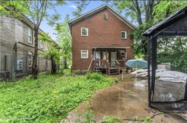 Backyard facing property
