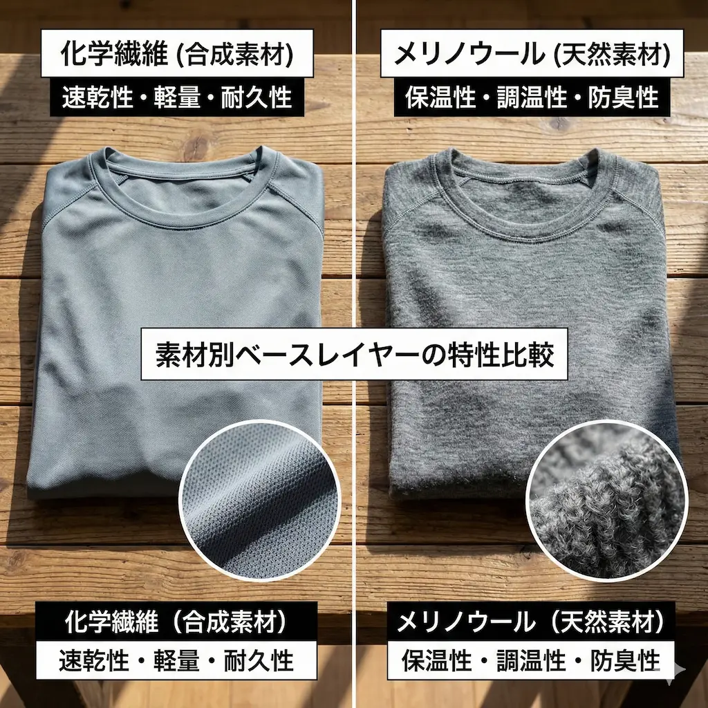 各種ベースレイヤーの比較