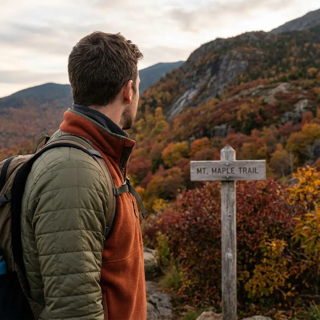 秋の登山ウェアの重ね着例