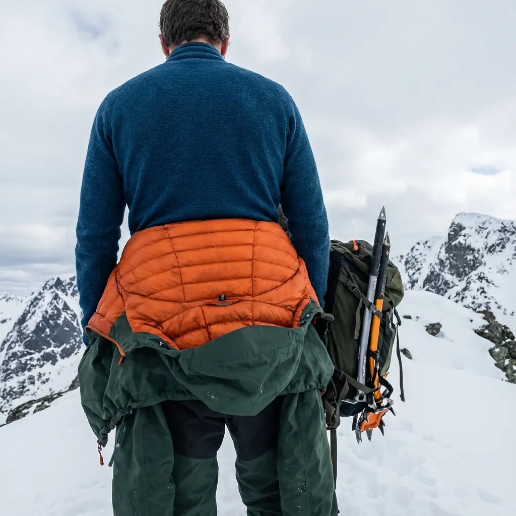 冬山登山での重装備レイヤリング