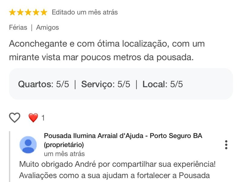 Avaliação 5 estrelas de André Santos