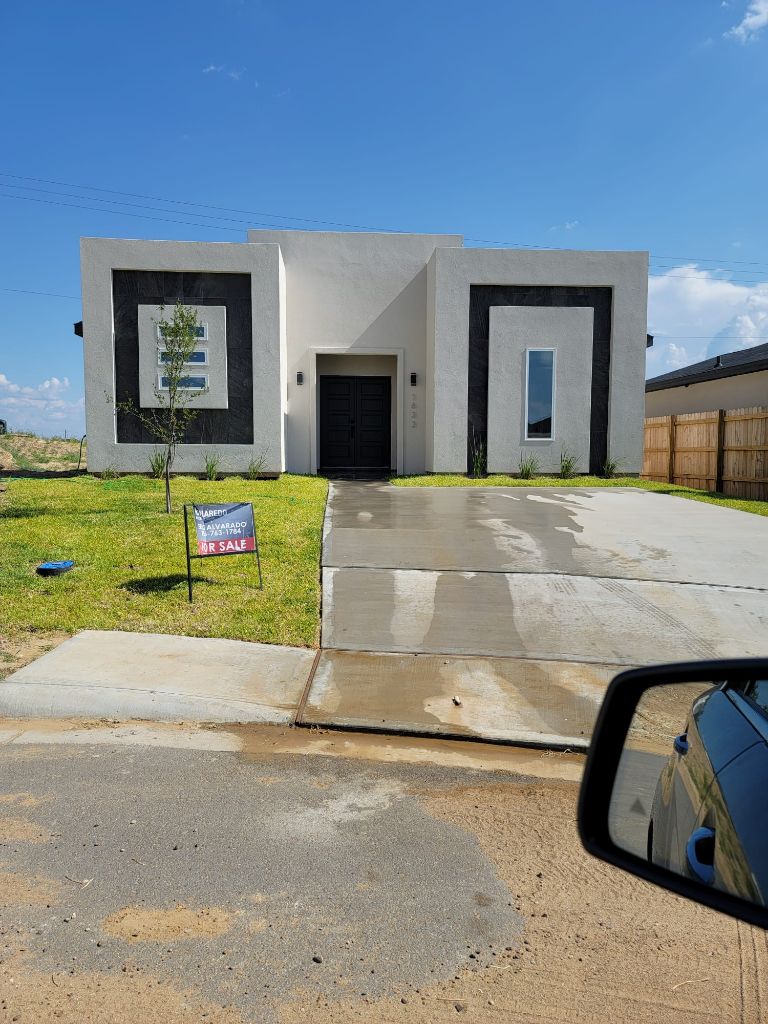 Modern house with driveway