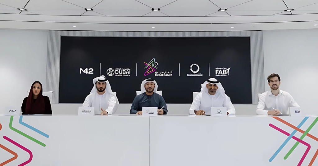 Diego Carrete at corporate partnership announcement with Dubai business leaders