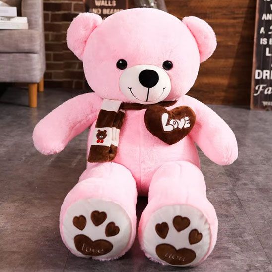 Ours en peluche rose