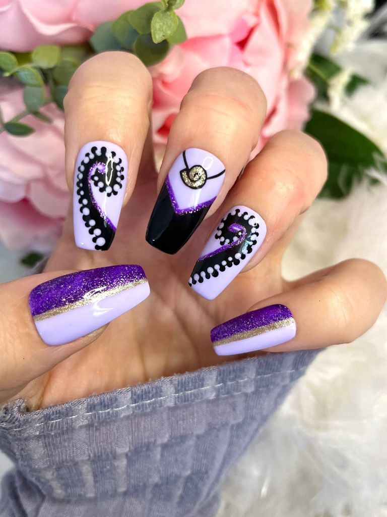 Ursula Tentacle Purple Halloween Nails