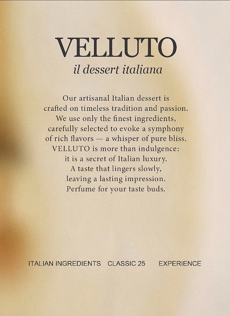 VELLUTO Italian artisan description