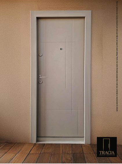 Ușă Metalică Tracia - Minimalist Gri Deschis