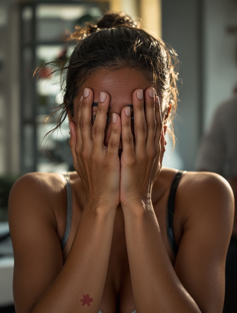 Mulher em sofrimento