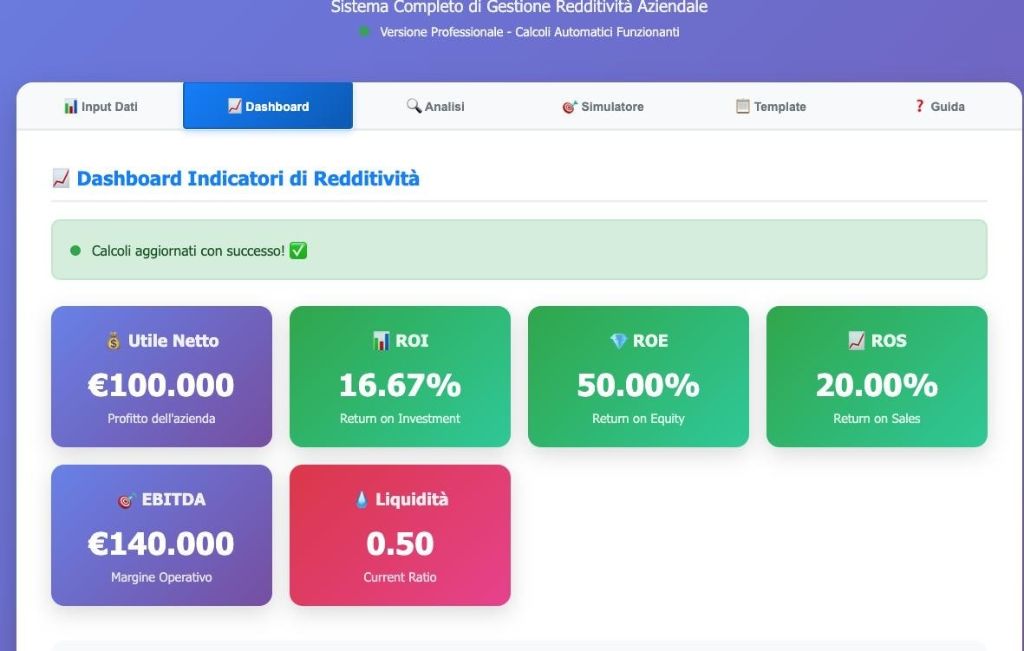 ProfitCalc Pro Dashboard