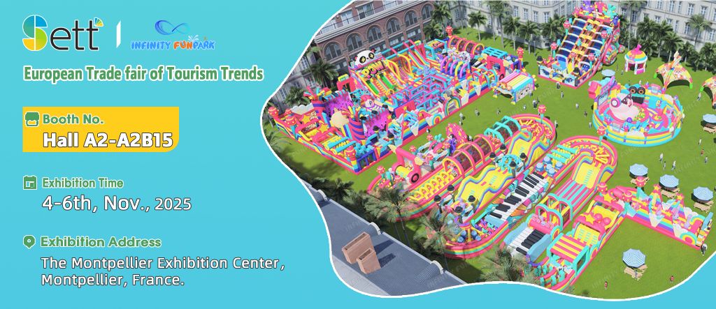 Infinity Fun Park Inflatable Theme Park Display at SETT 2025 Exhibition
