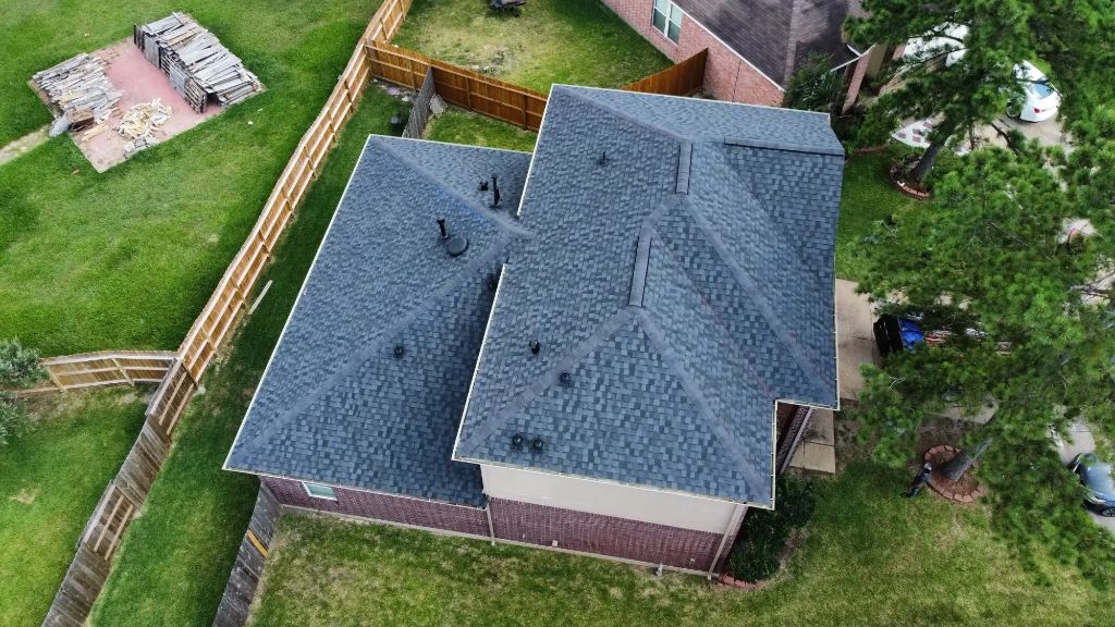 Completed Dark Gray Architectural Shingles