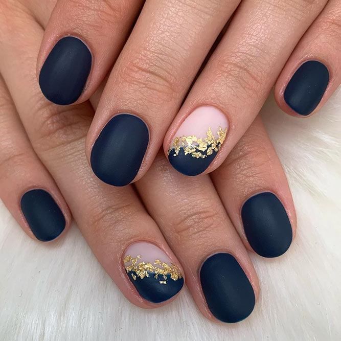 Navy Matte with Gold Accents