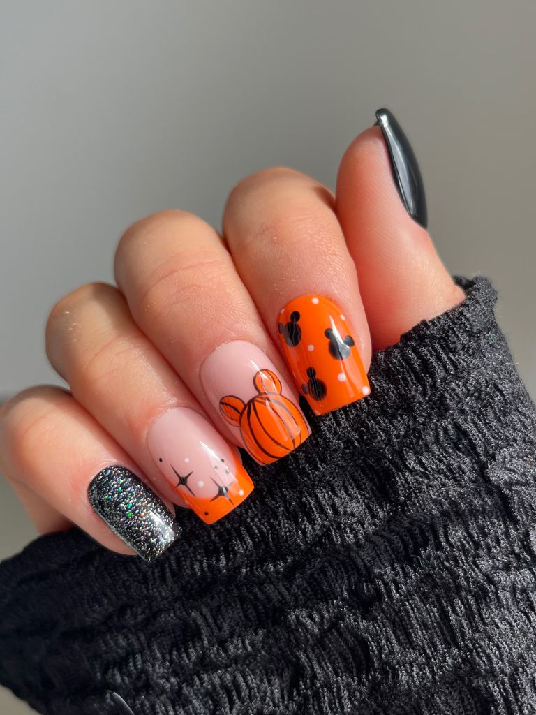Mickey Halloween Adventure Nails