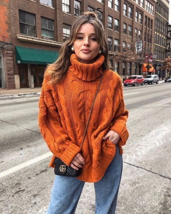 Orange Cable Knit