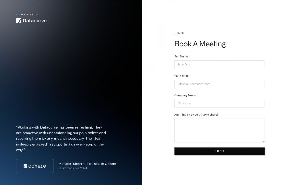 Gradient background with consultation form layout