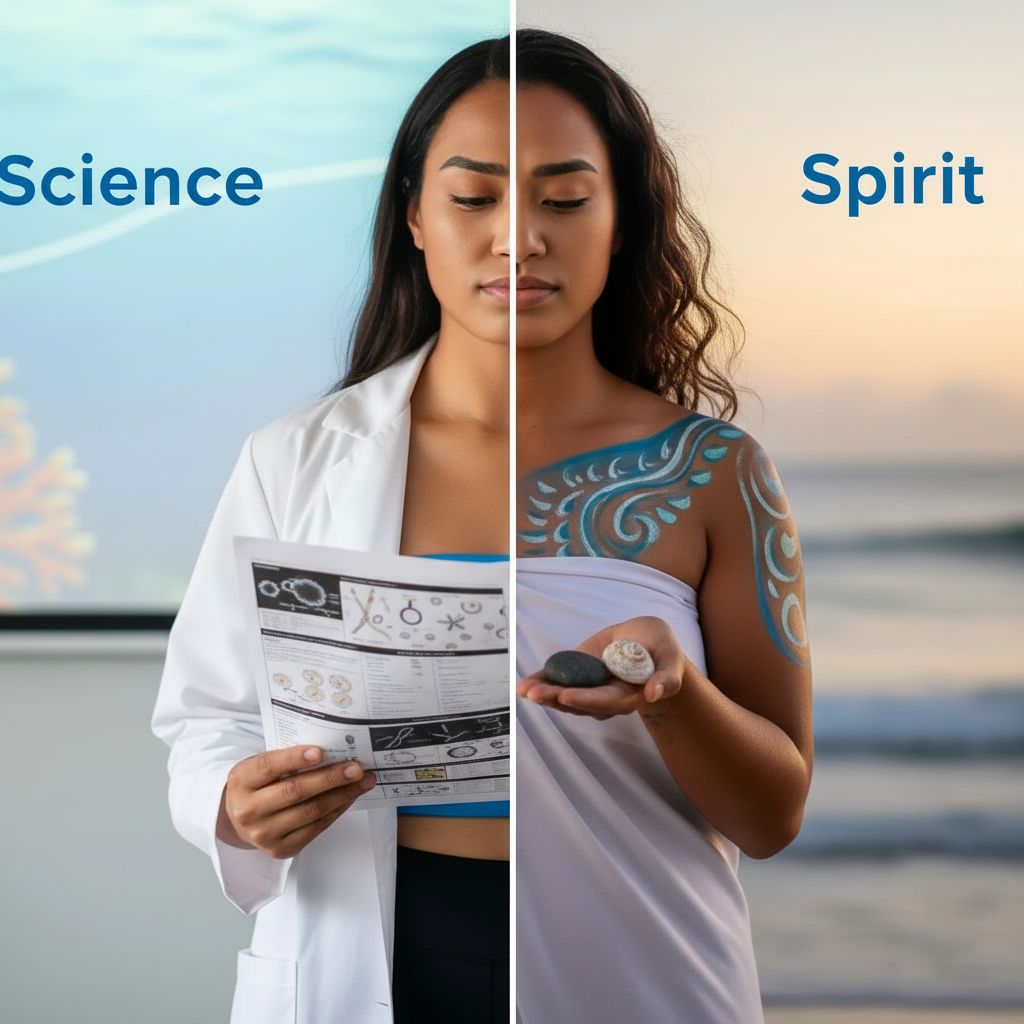 Science and Spirit split screen