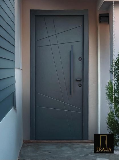 Ușă Metalică Tracia - Modern Geometric Gri Antracit
