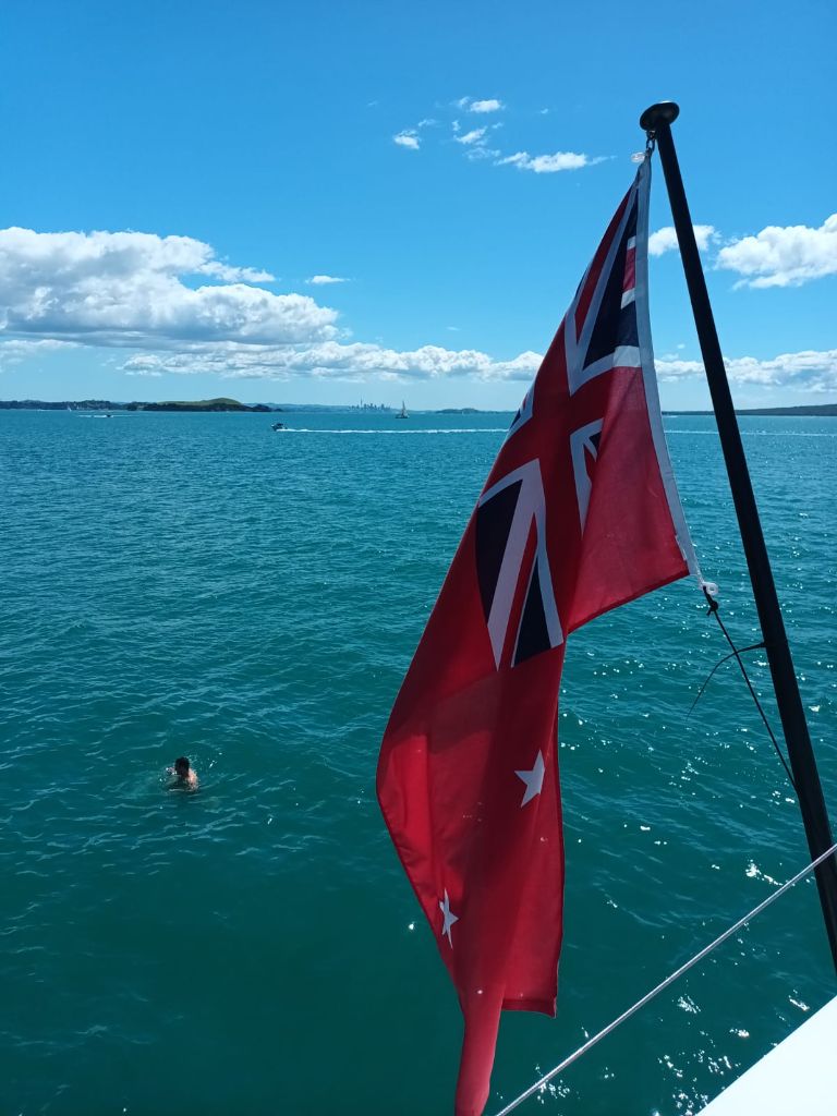 New Zealand flag flying proudly