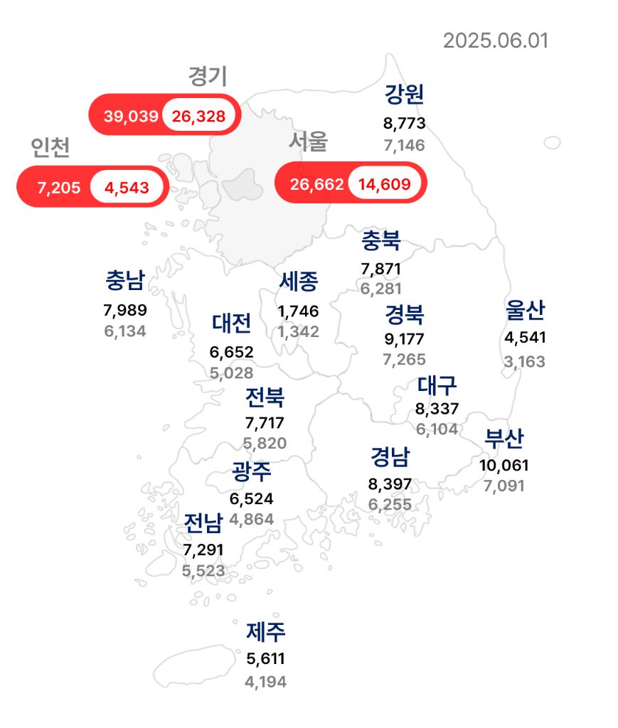 대한민국 전국 네트워크 커버리지 지도