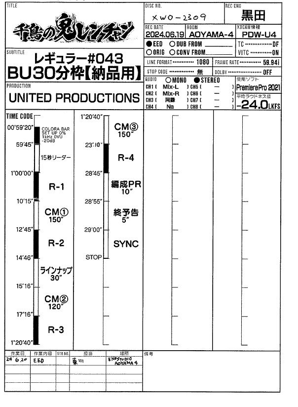 記録表プレビュー