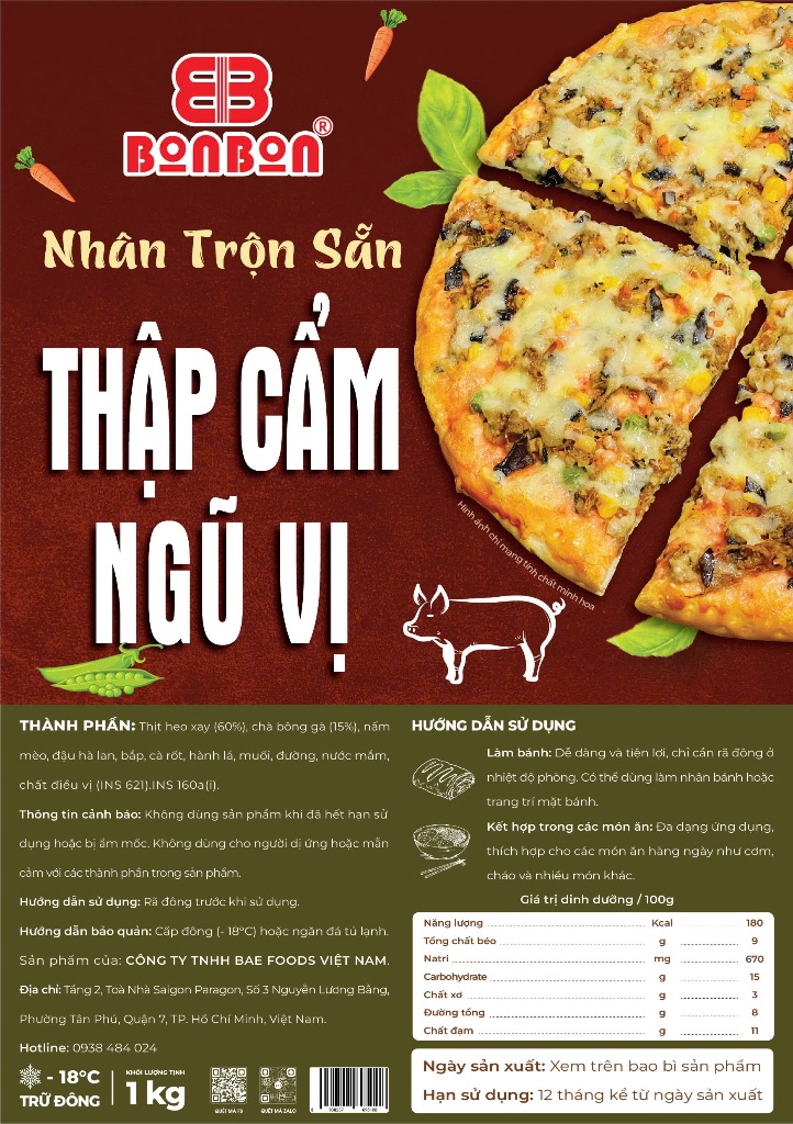 Nhân Trộn Sẵn Thịt Cầm Ngũ Vị