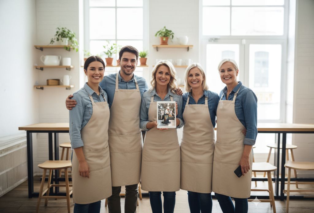 Restaurant-Team zeigt Zusammenarbeit - Gastronom 2030