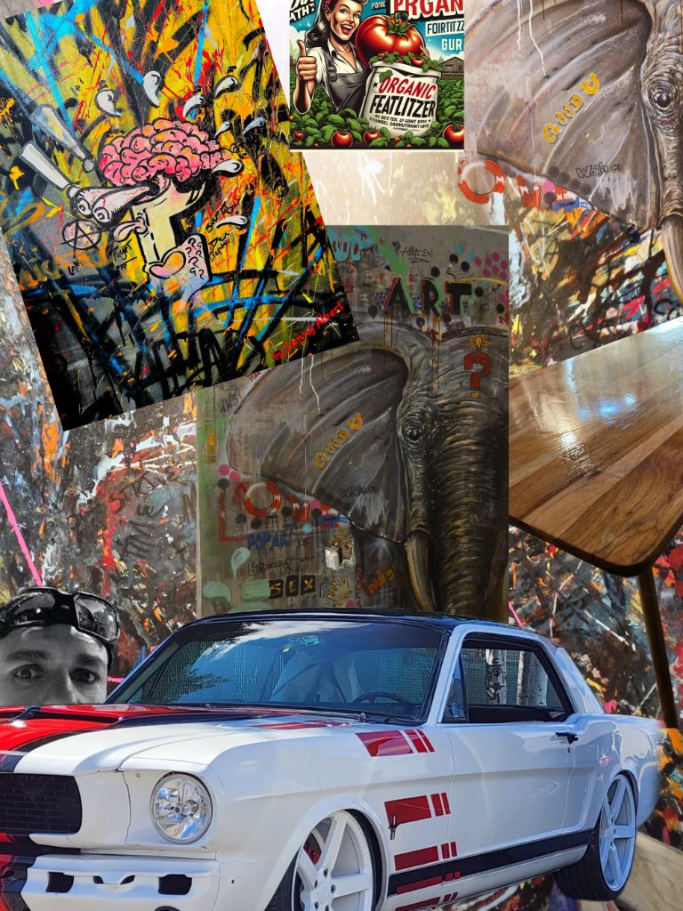 Custom Mustang with Lowbrow Art