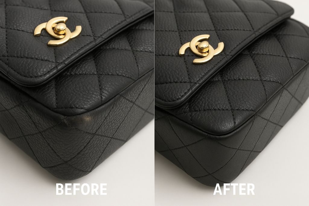 シャネル 角擦れ修復 Before/After