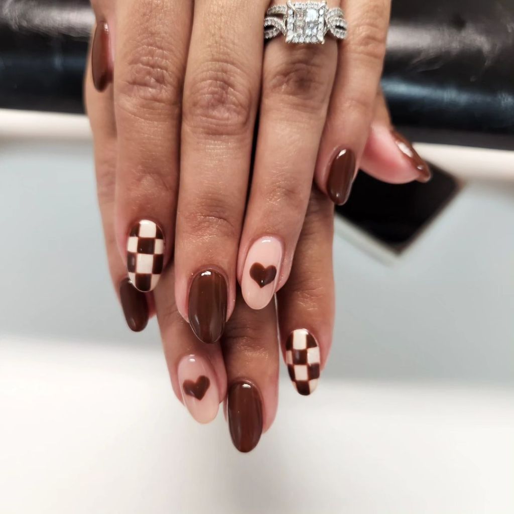 Chocolate and Cream Checkerboard Charm