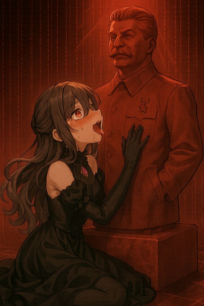Lana with Stalin Soviet Portrait