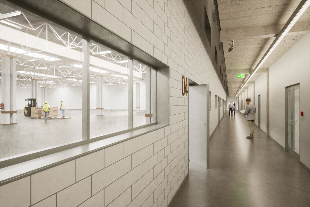 Production hall, after refurbishment corridor - Elzab 1