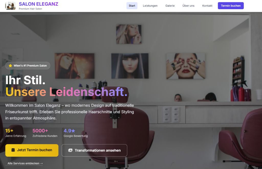 Friseursalon Website Screenshot