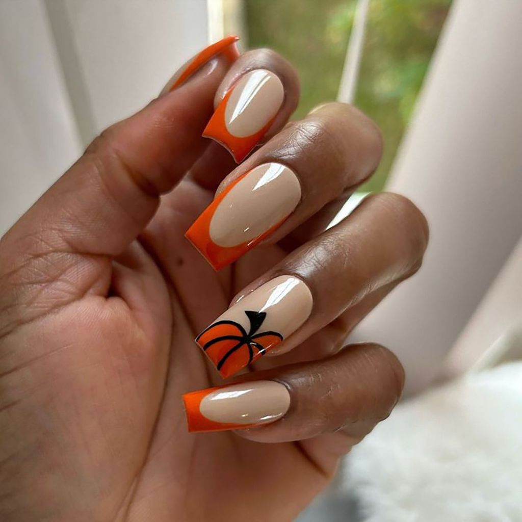 Pumpkin French Manicure