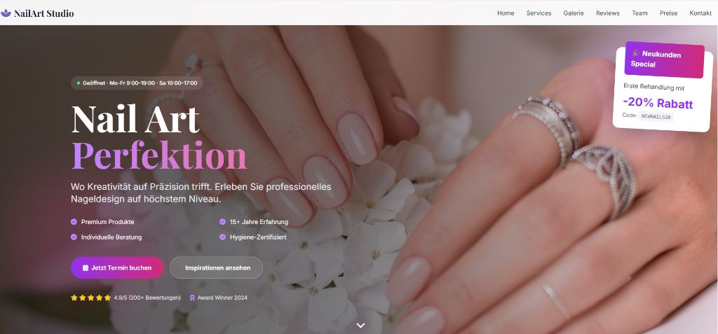 Nageldesign Studio Website Screenshot