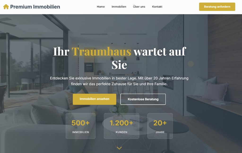 Immobilien Website Screenshot