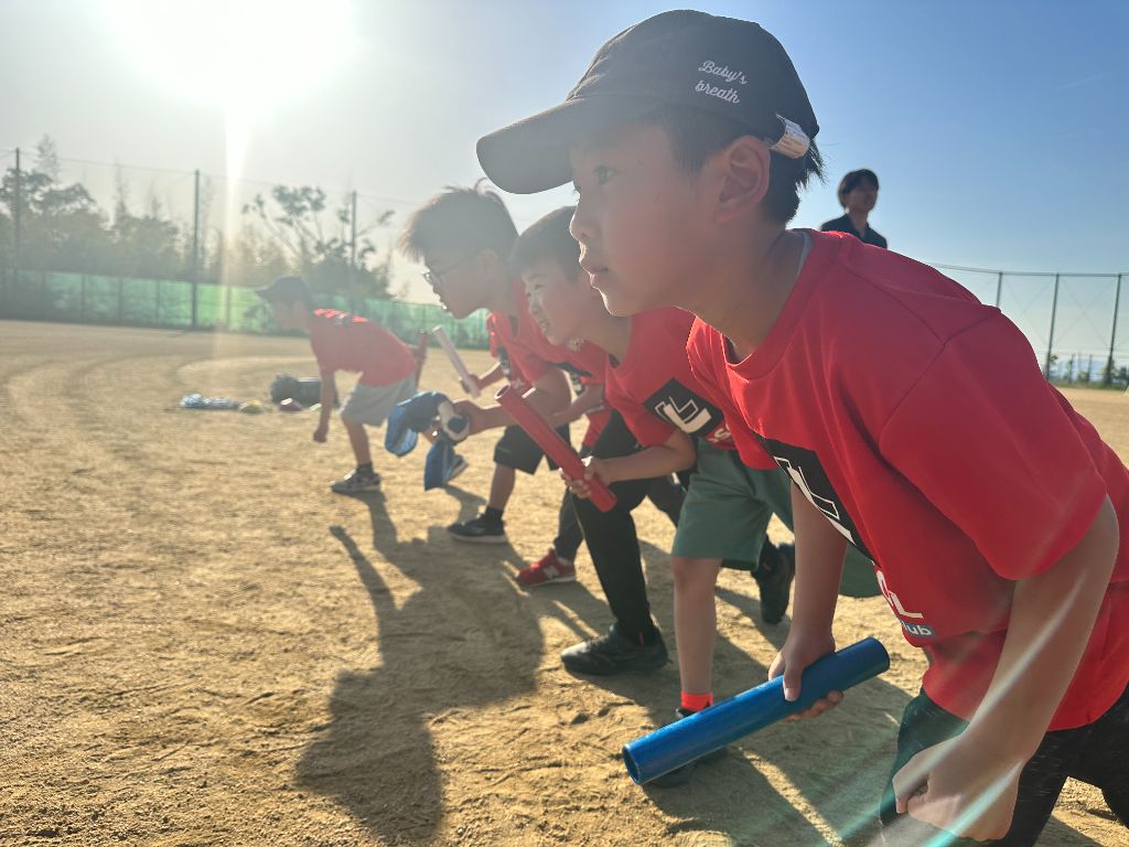 レオソル陸上レッスンのリレー練習