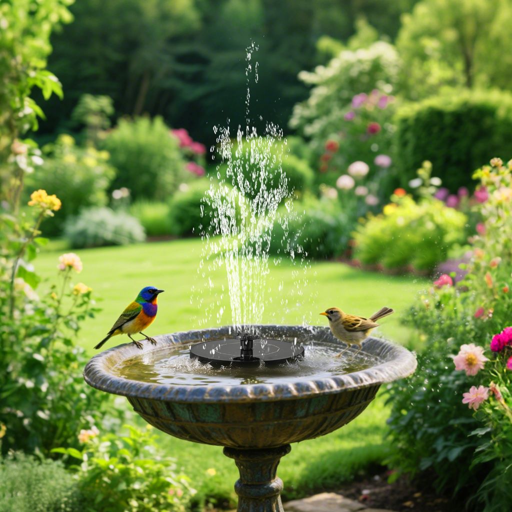 Avinory Solar Fountain in Bird Bath