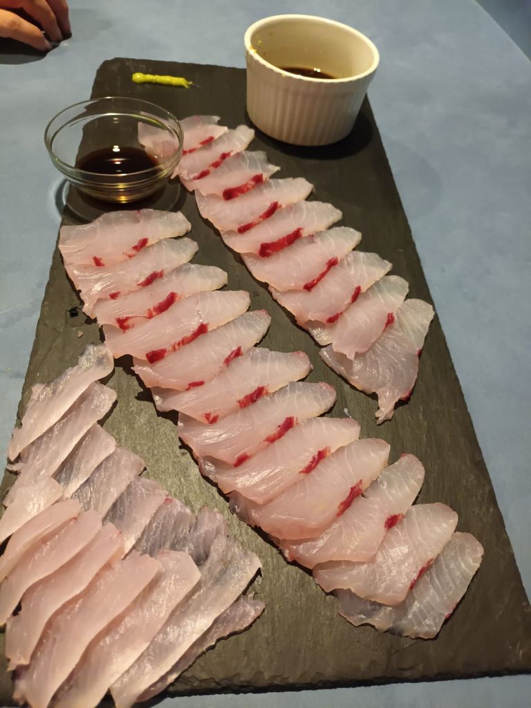 Fresh sashimi prepared from charter catch