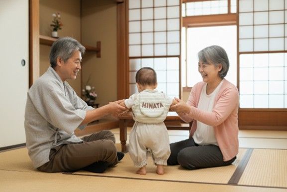 祖父母と孫の温かい時間