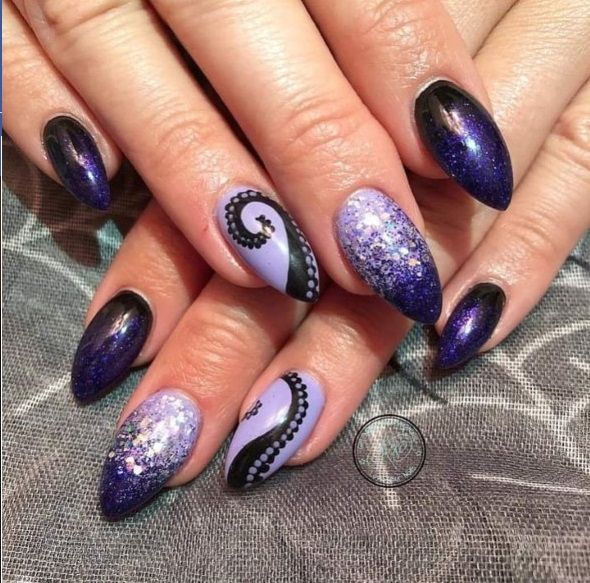 Mystical Purple Halloween Nails