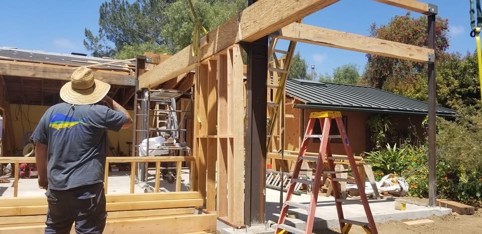 Home addition construction in progress