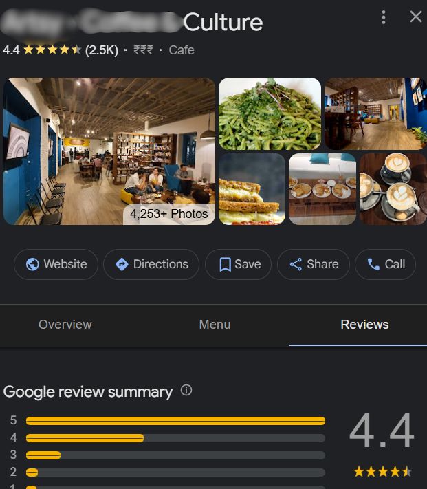Client Google Business Result