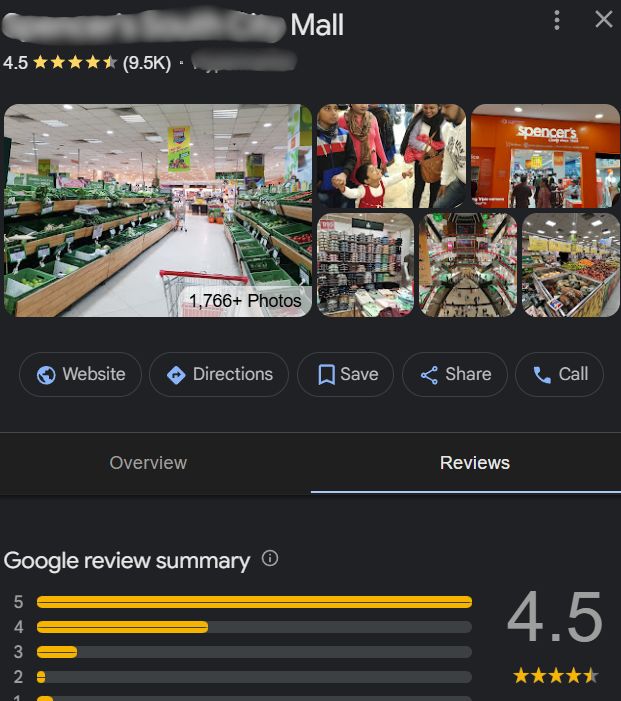 Client Google Business Result