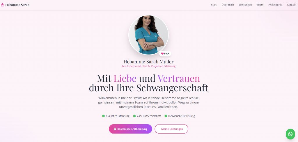 Hebammen Website Screenshot