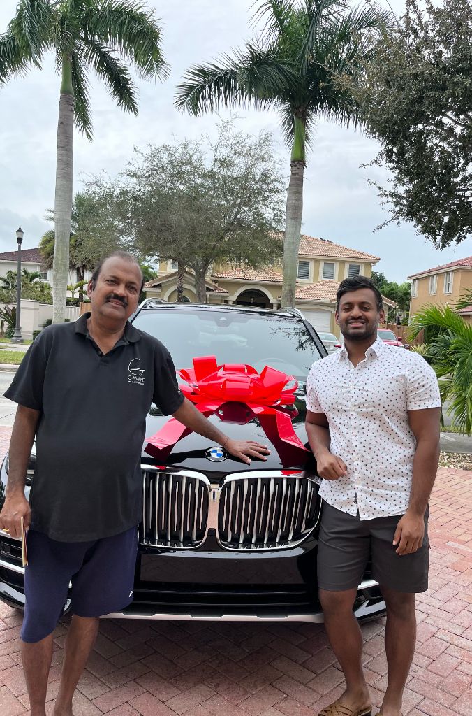 Danny Matam with Father - BMW Gift