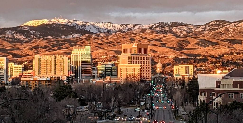 Boise Idaho downtown skyline with State Capitol