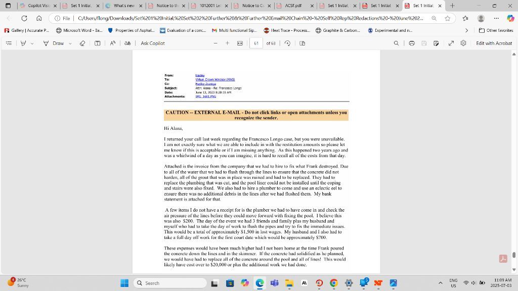 Email from Hayley Zvaniga