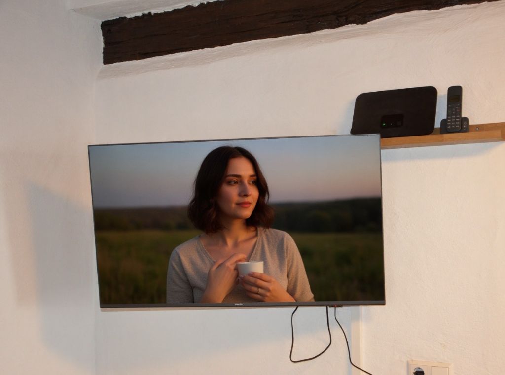 Aufenthaltsraum unten – Wand‑TV