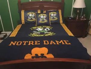 Notre Dame Fighting Irish themed bedroom